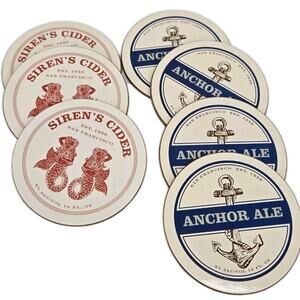 7 Breweriana Nautical Siren's Cidar And Anchor Ale Coasters Excellent